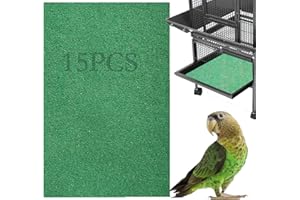 FIRDNYOHS Grünes Kiespapier für Vogelkäfig, 15 Stück, verbessertes grünes 25,4 x 40,6 cm Vogelkäfig-Auskleidung, Kiespapier, speziell für Vogelkäfig in Sand, ideal für harte Vögel, sicher, sauber und