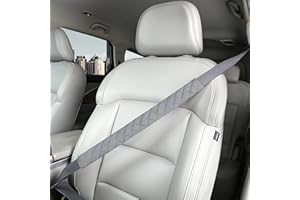 HIGHNESSHWOO Weiche Auto-Sicherheitsgurtbezüge für Erwachsene, Kinder, Frauen und Männer, Sicherheitsgurt-Kissenbezug, Gurtpolster, Schutzpolster für SUV, Schulterpolster für auto-Innenzubehör, 1 Stück, Grau, 50cm