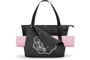 Gonex Bolsa de Yoga Impermeable con Múltiples Bolsillos, Bolsa de Lona para Esterilla de Yoga, Ideal para Pilates, Entrenamiento y Gimnasio