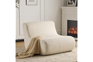 EROMMY Oversized Floor Sofa,90x100cm,Ergonomic Design Bean Bag Chair with Removable Corduroy Cover,Solid HR Foam High-Density Support,Move between Rooms Easily,for Living Room/Bedroom/Office