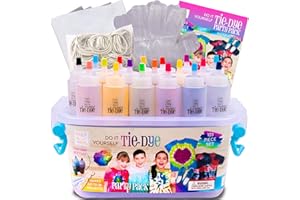 Hapinest Tie Dye Party Kit Arts and Crafts Gifts for Kids Girls and Boys Group Activities for Teens Ages 8 9 10 11 12 13 Years and Up - 18 Pre-Filled Bottles with 14 Vibrant Colors