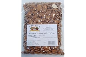 DRYFRUIT L'AGRESTE - MANDORLE SGUSCIATE "TUONO" - ORIGINE ITALIA - 100% DOLCI - Qualità EXTRA - Confezione da 1 Kg