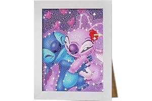 YOIMCKAY Cartoon 5D Diamond Painting Kits para Niños,Kawaii Anime Diamond Painting con Marco de Madera,DIY Mosaicos Set de Pintura y Pegatinas de Diamantes para Niños y Niñas Principiantes Adultos,15 x 20 cm