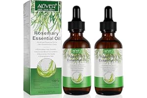 ALIVER Olio Di Rosmarino Per Capelli, 2 Pack Rosemary Oil for Hair Growth, 100% Naturale Olio Essenziale Rosmarino Per Capelli Secchi e Danneggiati, Stimolano la Crescita dei Capelli, 60ml