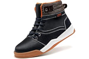 Littleplum Boys' Boots Girls Snow Shoes Kids Warm Winter Boots Comfortable High Top Non-Slip Sneakers Hiking Outdoor Boot