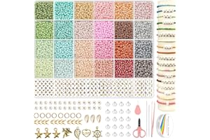 Dazhqp 3 mm Beads for Bracelets, 24 Colourful for Threading Set, Make with Gift Idea Bracelets, Beads for Threading for Christmas, DIY Bracelet Making Kit, Parties, Holidays