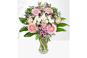 PRESTIGEFLOWERS Bouquet Romantique - Fleurs - Bouquet frais - Fleurs d'anniversaire - Fleurs le lendemain - Fleurs de remerciement - Fleurs d'anniversaire - Fête des mères - Bouquet de fleurs - Fraiches a livrer