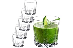 KADAX Vasos Bajos de Vidrio Transparente de 300ml, Set de Cristalería de Diseño Elegante para Whisky y Agua, Aptos para Lavavajillas (Juego de 6)