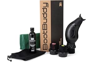 BootBuddy Shoe & Boot Cleaner Kit – 3 Detachable Brush Heads for Shoes, Boots, and Trainers, Includes Shoe Cleaning Solution & Towel
