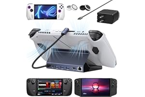 iVANKY 8 en 1 ROG Ally Dock con Cargador PD de 65W, Steam Deck/Legion Go Estación de Acoplamiento con HDMI 4K@60Hz, 3*USB-A 3.0, Carga USB-C de 100W, Ethernet de 1Gbps