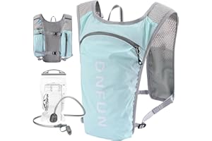 DNFUN Running Vest for Women & Men with Water Bladder - Lightweight 5L Hydration Pack Bladder for Trail Running, Marathon,Cycling | Phone Holder Backpack