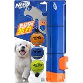 Nerf Dog 30 cm Blaster w/o Ball Clip 3 5 cm Squeak Tenis Topları - Opak Mavi/Turuncu/Gri ve Turuncu ve Mavi ve Yeşil