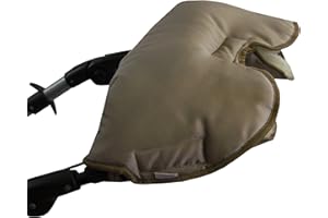 BAMBINIWELT24 BAMBINIWELT universaler Muff Handwärmer Handschuhe für Kinderwagen Buggy Jogger mit Wolle UNI (cappuchino) XX