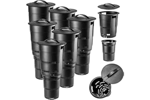 KADAX Lot de 6 composteurs de jardin souterrains en plastique, sans odeur, bacs à compost pour la fabrication d'engrais, bacs à compost avec trous d'aération (noir)