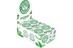 Milliways Spearmint Chewing Gum, Plastic Free, Sugar Free, Aspartame Free, Natural | 12 Packs of 10 Pieces (120 Pieces Total) | Xylitol, Plant-Based, Biodegradable