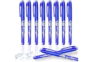 ‎ARIEL-GXR Radierbarer Kugelschreiber, 8 Stück Blau Radiergummi Stift, 0.5mm Nachfüllbarer Radierstift, Tintenroller Radierbar, Gelschreiber Radierbar, Friction Stifte, Gelstifte Set für (8 blaue Stifte)