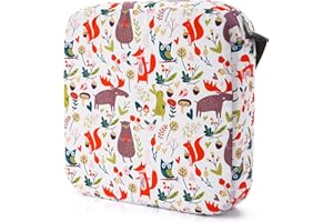 Zicac Portable Réhausseur Coussin de Siège Chaise Haute avec Boucle de Sécurité pour Repas Voyage de Bébé Bambin Enfant Tout-Petit Motif de Cartoon Animaux Coloré (Blanc)