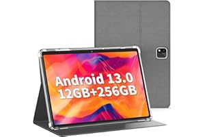 JJGJ 10 Zoll Tablet, Android 13 Tablet,12GB RAM+256GB ROM(TF 1TB), 8000mAh, 1280 x 800 IPS HD Bildschirm, 5G WiFi, BT5.0, GMS-Zertifizierung, 5MP+8MP Kamera, Typ-C/GPS/OTG (Grau)