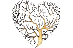 THE CRAFTY COW 2x Heart Shape Tree Branches 7.5cm Wood Craft Embelishments Laser Cut Shape MDF