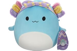 Original Squishmallows 7.5-Inch - Easter Squishmallows - Irina the Teal Axolotl with Rainbow Gills and Purple Headband