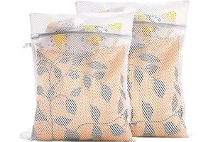 OZDEMIR 2 Pcs Mesh Laundry Wash Bag, Mesh Laundry Bag for Washing Machine, Delicates Wash Bag with Zips Reusable Washing Machine Wash Bag for Clothes, Socks, Underwear, Bra, 30x40cm