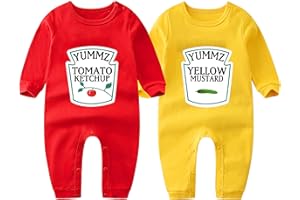 culbutomind Niemowlęta Body chłopiec dziewczynki śpioszki Yummz Tomato Mustard kolor czerwony żółty zabawny prezent narodziny ubranie niemowlęce