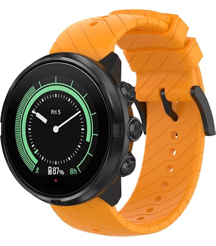 SeaFicco Bracelet Silicone 24mm Pour Suunto 7/9/Spartan/D5 - Bande Sport Respirante