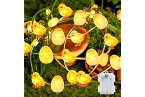 Gcstnn Easter Fairy Lights, 6.6FT 20LED Easter Egg Chicken String Lights Battery Operated, Basket Stuffers Decoration for Kids Bedroom Party Spring Themed Warmwhite