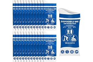 LEKEFETO 24 styck Urinbehållare för resor, 800 ml Bärbar gel urinpåse för camping, mobil nödtoalett i bil, nödsituations toalettpåse, för resor, bilkörning, utomhus