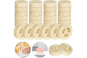 LEDOO 30 cuscini Luffa, 100% naturale, portasapone Luffa, per doccia e bagno