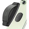 Sinjimoru Detachable Phone Stand Grip Holder, Wireless Charging Compatible Mobile Phone Holder for Hand Phone Strap Finger Holder for iPhone & Android. Sinji Mount S-Grip Olive Grey