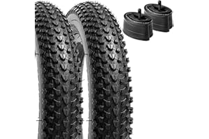 YunSCM Lot de 2 12 Pouces vélo Enfan Pneu 12x1.95 ETRTO 50-203 et Lot de 2 Chambres à air 12x1.75/2.125 AV32mm Valve Compatible 12x1.95 Pneu et Chambres à air