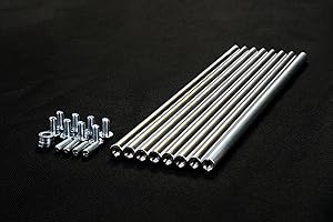 GuineaLoft™ Beams - 8 1-ft Alloy Steel Rods that Can Be Joined to Form 4 2-ft Rods, DIY for Cage Beams, Lid/Floor Support, Hurdles & Play Structures, Perch Stands - Guinea Loft Exclusive