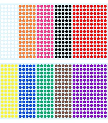 Lot De 10 000 Gommettes Rondes TownStix - 8mm, 10 Couleurs (Neuf)