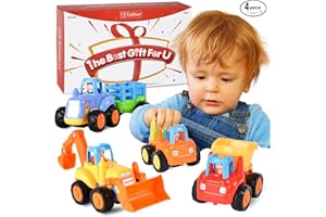 EASTSUN Early Education 18 Month+ Old Baby Toy Push and Go Friction Powered Car Toys Sets for Children Kids Boys Girls