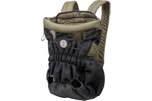 Tineer Dog Carrier Rucksack - Beine vorne Pet Carrier Backpack für kleine mittelgroße Hunde Katzen, Freisprech-Welpenkatze Reisetasche zum Wandern Wandern Radfahren (L, Schwarz Grün)