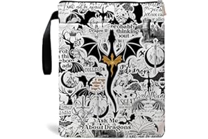 Wasise Book Sleeve - 21x29cm Waterproof Book Sleeve Pouch with Zipper, Gothic Fantasy Bookish Gifts, Four-Winged Dragon Merchandise, Dragon Gifts for Fans Lovers Women, Halloween or Christmas Gifts