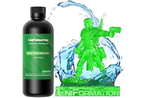 UNIFORMATION Resina lavabile in acqua facile da pulire a rapida a bassa viscosità rapida 3D liquida con alta precisione adatta per la stampa SLA/LCD/DLP Verde chiaro 1KG