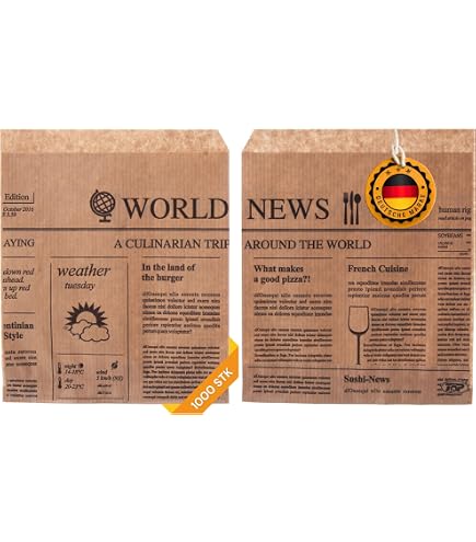 350 Stück SKIR'CO Fast-Food-Beutel 15x15 Cm – Fettbeständige Sandwichsäcke Für Burger, Pommes, Kebab, Kuchen, Weiß Mit Druckmuster