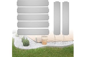 SAILUN Lawn Edging Metal 5 m x 15 cm Lawn Edges Garden Flexible Galvanised Garden Border Edging Galvanised Mowing Edging Palisade Bed Plants Vegetable Edging 100 x 15 cm (L x H)