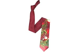 THE TIE COMPANY The Tie Co™ Premium Christmas Secret Santa/Reindeer/Sleigh Heavyweight Novelty Gift Neck Ties