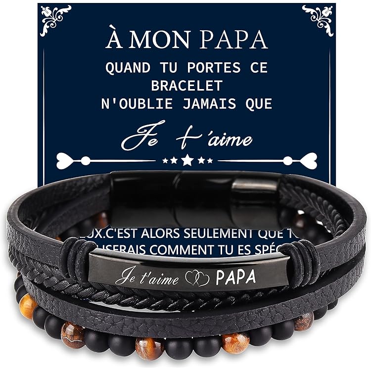 À Mon Homme Bracelet En Cuir, Cadeau Saint Valentin Pour Homme, Idee