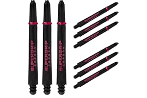 Harrows Lot de 3 jeux de tiges de fléchettes Supergrip en carbone – 9 tiges de fléchettes au total – Moyen, Midi et Court