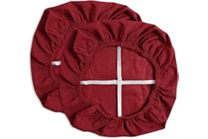 Yikko Coprisedili impermeabili per sedia a scacchi jacquard ekedalen, ad alta densità, per sala da pranzo, bar, decorazione per feste di matrimonio, coprisedia elastica e lavabile (2, rosso vinaccia)