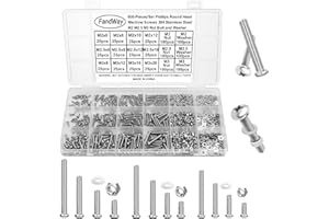 FandWay Set di 900 viti M2 M2.5 M3, viti a testa bombata a croce, viti filettate, in acciaio inox 304, a testa tonda per macchine dadi e rondelle.