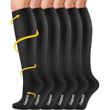 Meowoo Lot de 8 paires de chaussettes de compression pour la course à pied, la randonnée, la course, le trekking, pour homme et femme, convient pour les pieds de 34 à 46