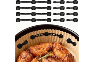 PESTBANI 12 Stück Magnete für Heißluftfritteuse, Airfryer Backpapier Halter aus lebensmittelechtem Silikon, Silikon Magnete für HLF verhindern dass Backpapier Essen bedeckt