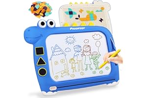 MOONTOY Pizarra Magnetica Infantil Juguetes Niños 2 Años, 2 en 1 Pizarra Magica Tangram Shapes Puzzle, Pizarra Magnética Juegos Educativos Niños 2 Años, Tableta Dibujo Regalo Niña 2 3 4 5 Años