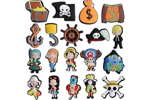 PQKL-party 19 pcs Charmes de Chaussure,One Piece Charmes de Chaussure,Pins Chaussures One Piece,Chaussures Clips Décoration,Bijoux de Chaussures One Piece, Cadeaux pour Garçon Fille Enfant Adulte