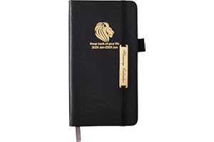 COLAND Agenda de Poche 2024 Semainier 17x9,5cm - 18 Mois Agenda Scolaire D'janvier 2024 à juin 2025 - Couverture Rigide en PU Cuir (Nior A6)